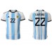 Billige Argentina Lautaro Martinez #22 Hjemmetrøye VM 2022 Kortermet